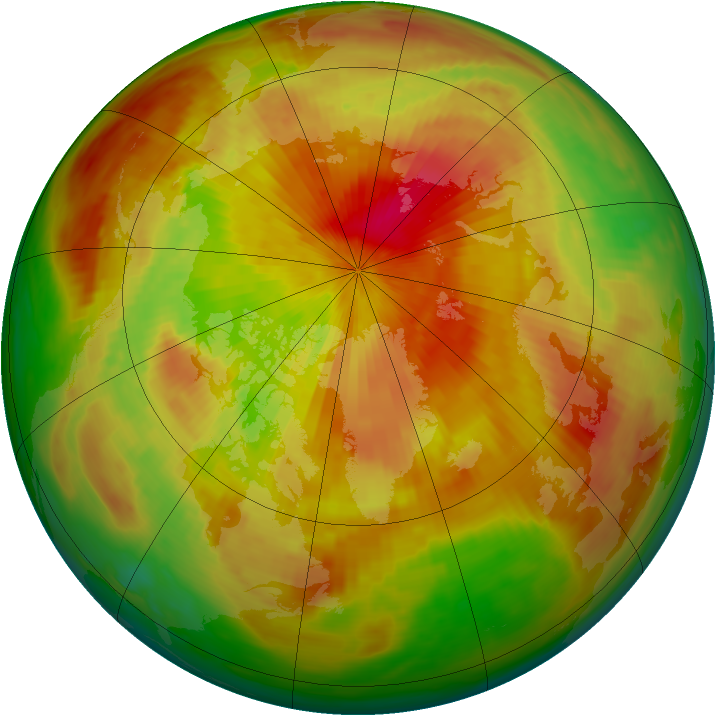 Arctic ozone map for 27 April 1991
